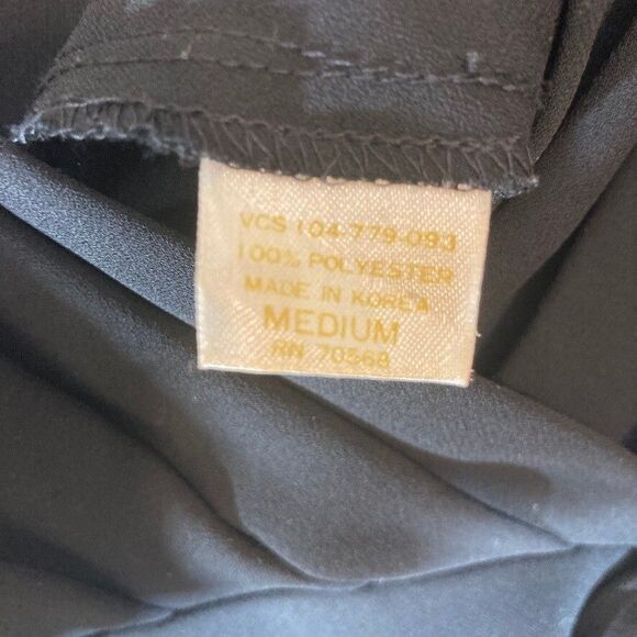 Vintage Victoria’s Secret Gold Label 90's Babydoll Top Sz M Black Sheer V-neck - Picture 6 of 9